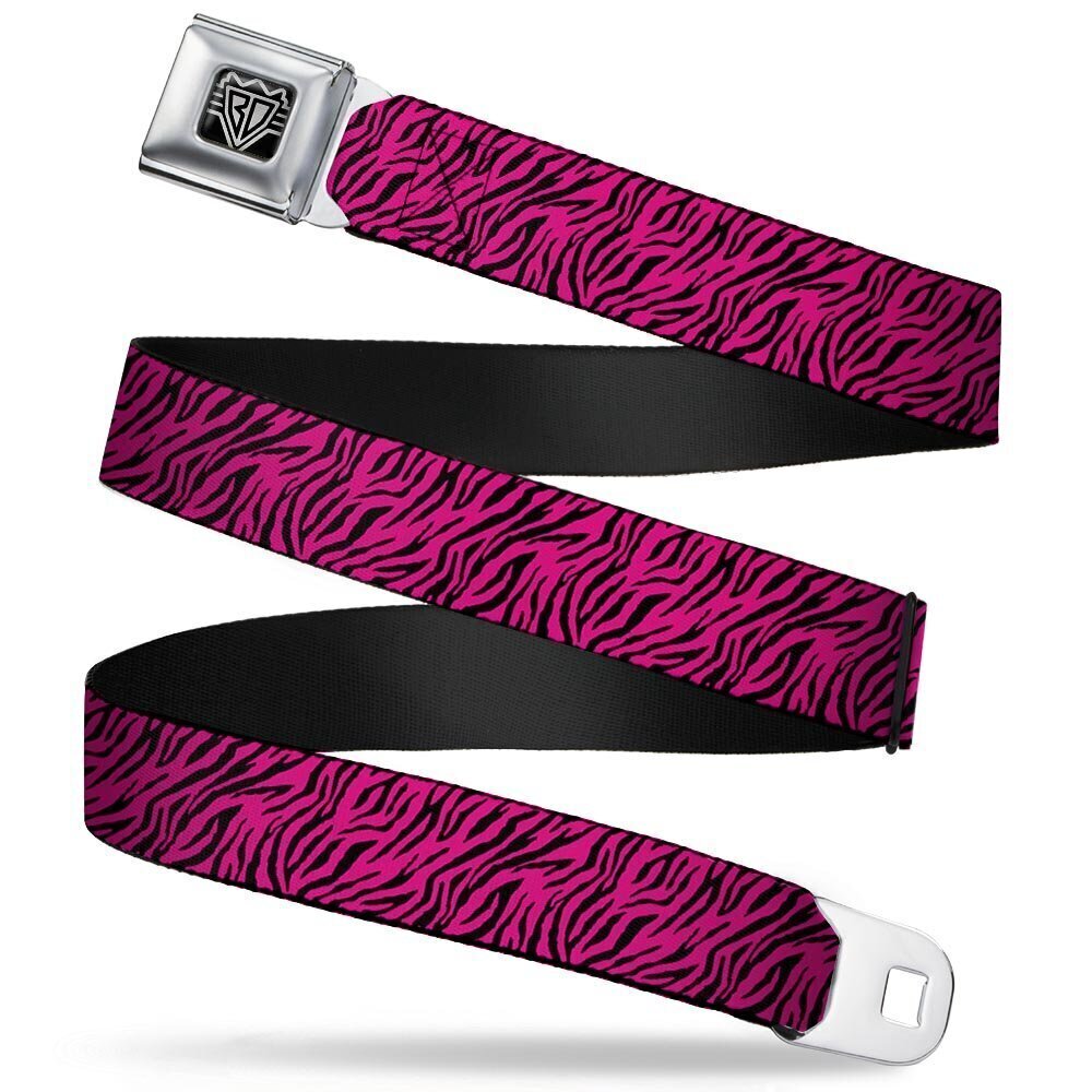 2251 Seatbelt Belt - Zebra 2 Fuchsia Pink - 1.5" Wide - 32-52 Inches in